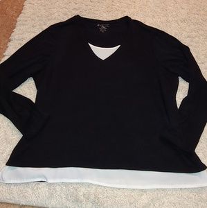 Chico's Black and White Layered Top Size 20